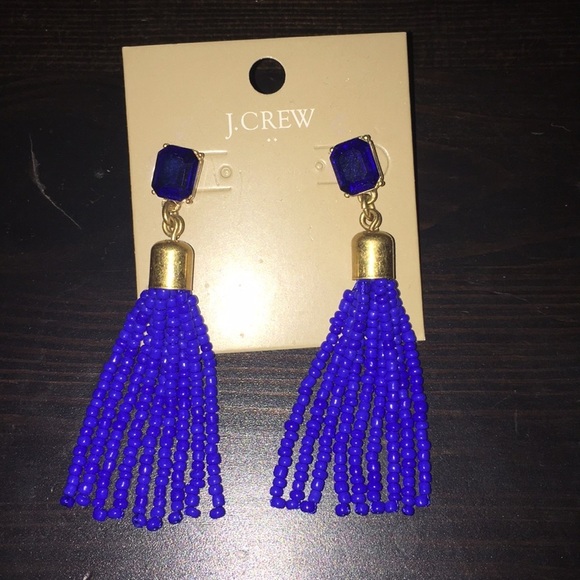 J. Crew Jewelry - Jcrew  blue beaded earrings